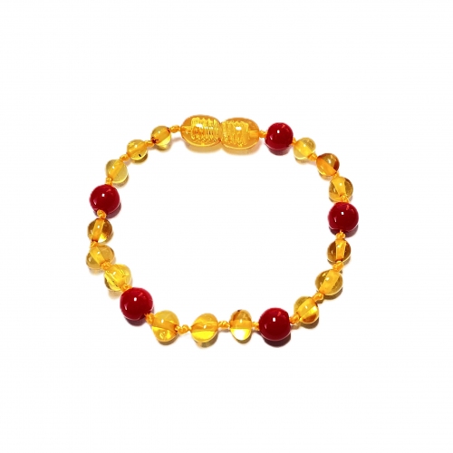 Baroque Honey & Red Coral Bracelet