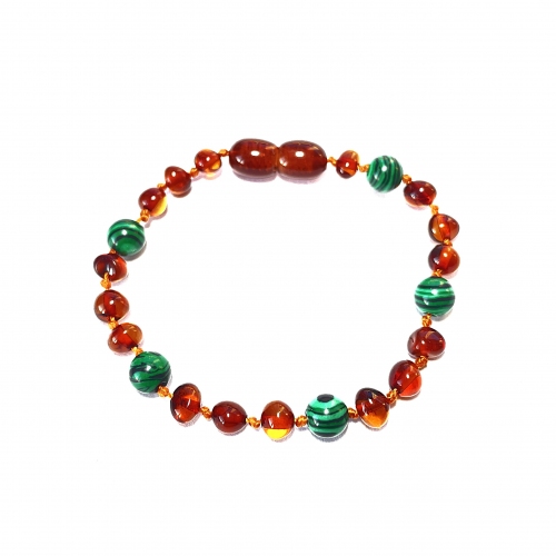 Baroque Cognac & Malachite Bracelet