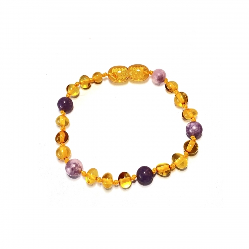 Baroque Honey & Lepidolite Bracelet
