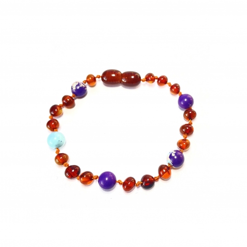 Baroque Cognac & Purple Sea Sediment Bracelet