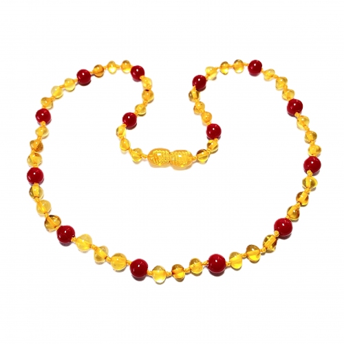Baroque Honey & Red Coral Necklace