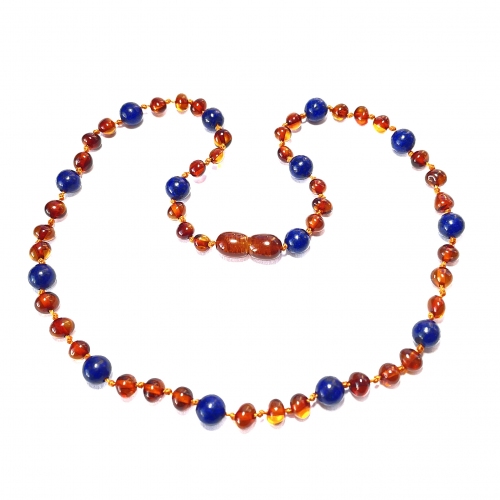 Baroque Cognac & Lazurite Necklace