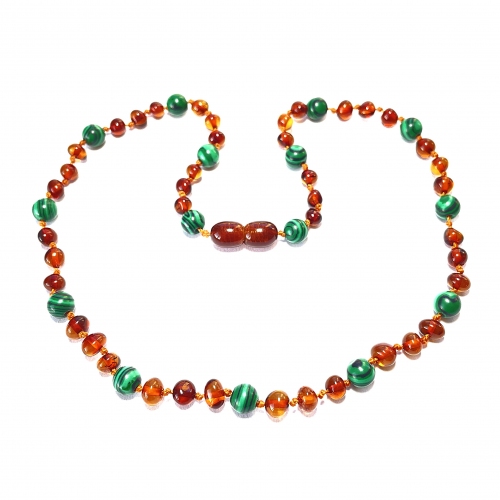 Baroque Cognac & Malachite Necklace