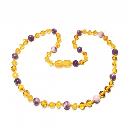 Baroque Honey & Lepidolite Necklace