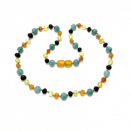 Baroque Black Lemon Cognac Aquamarine Necklace
