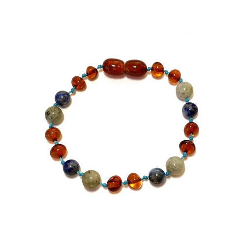 Baroque Lazuli, Labrodite, 2 Cognac Bracelet