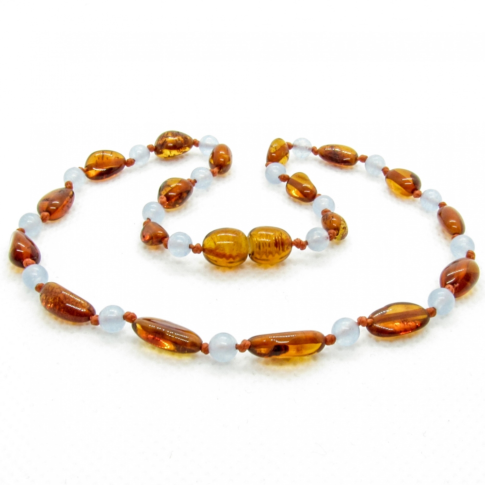 Amber & Chalcedony Teething Necklace 290