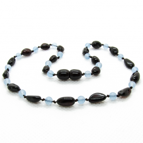 Amber & Chalcedony Teething Necklace 302