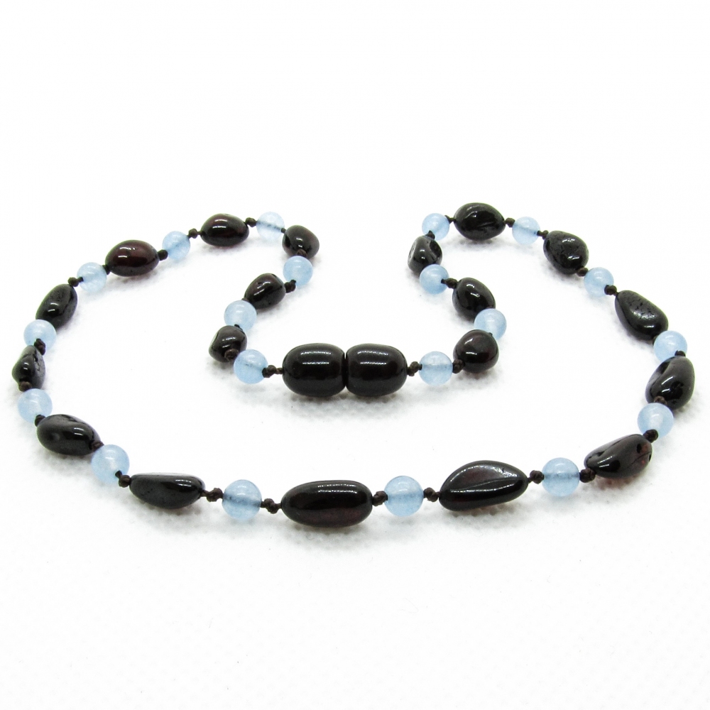 Amber & Chalcedony Teething Necklace 302